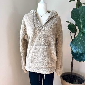 Teddy Beige Hoodie Sweater